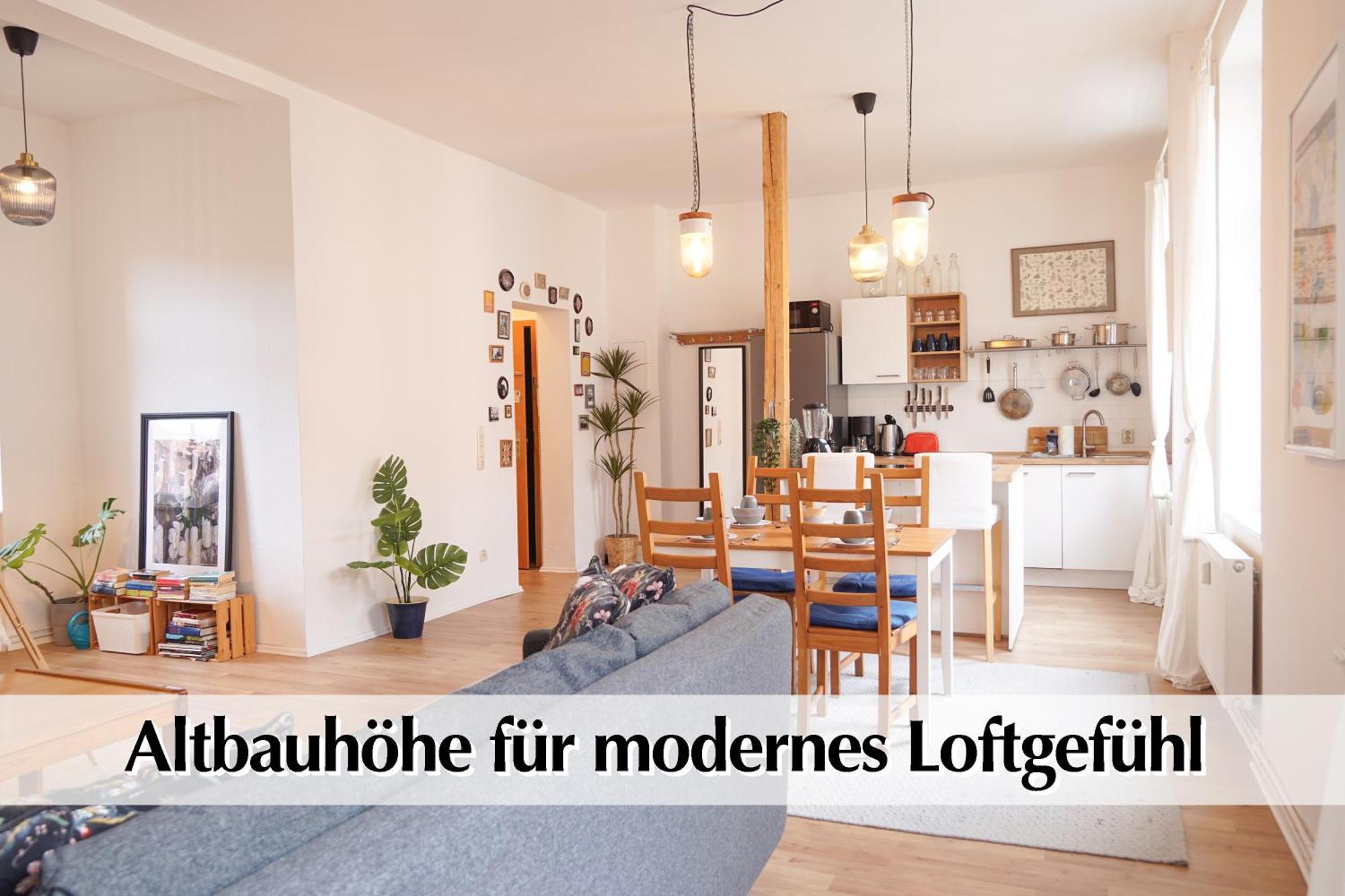 Apartamento Helles Altbau-Loft Mit Kingsize Bett, Smart-Tv, Etc Érfurt Exterior foto